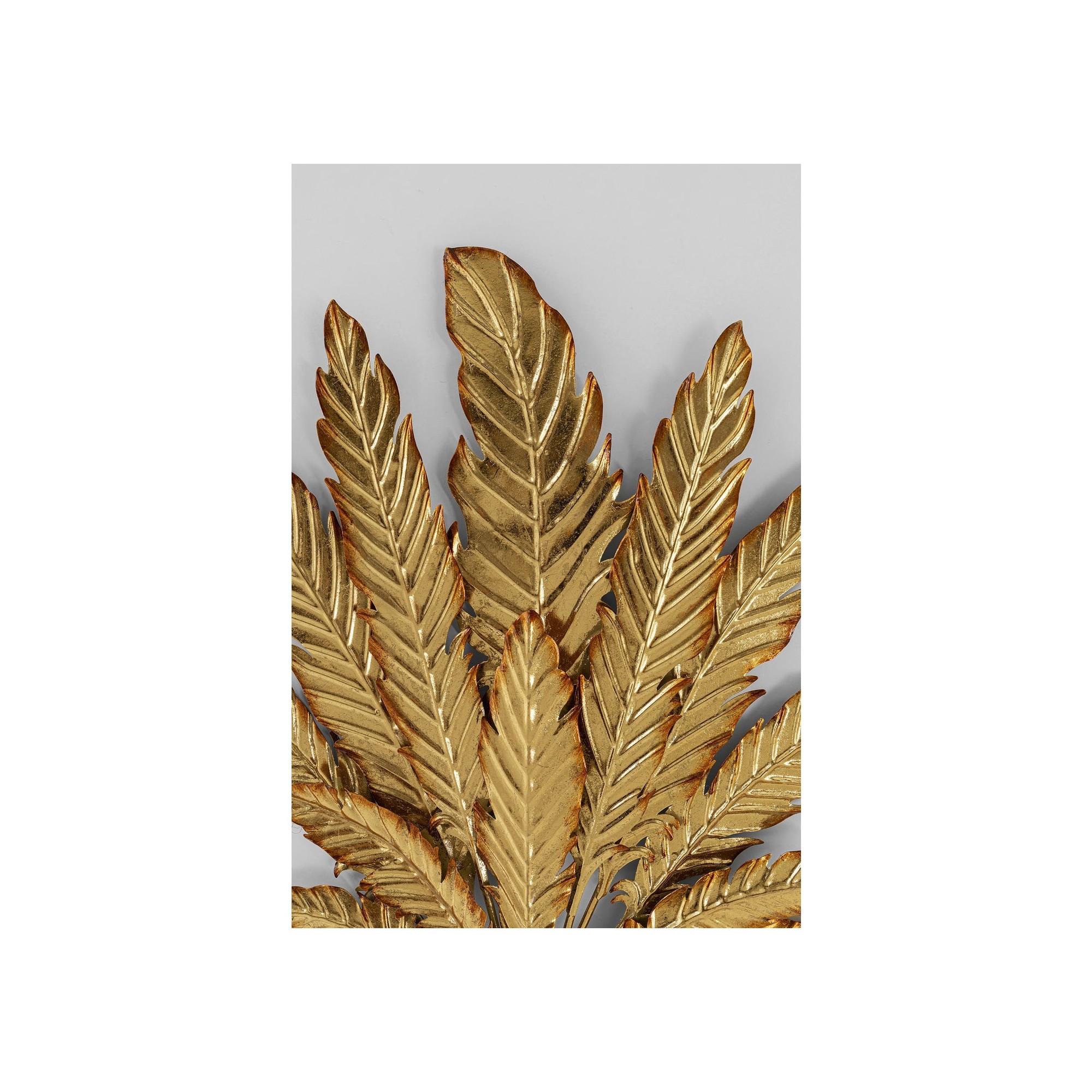 Lot De 2 Panneaux Muraux Décoratifs Métal Doré - Motif Feuilles - 40x60 Cm - Neuf